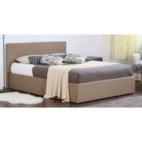 SleepOn Fabric Gas Lift Ottoman Bed Frame Mocha Single