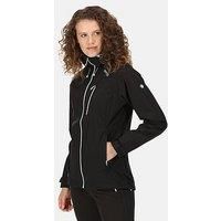 Regatta Women Birchdale' Breathable Taped Seams Adjustable Hood Jackets Waterproof Shell - Black/White, Size 14