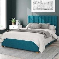 Aspire Grant Upholstered Ottoman Bed Velvet Teal Small Double