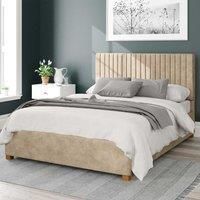 Aspire Grant Upholstered Ottoman Bed Kimyo Linen Beige Single