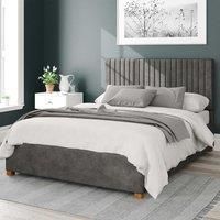 Aspire Grant Upholstered Ottoman Bed Kimyo Linen Granite Double