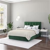 Aspire Hepburn Superking Velvet End Lift Ottoman Bed - Green