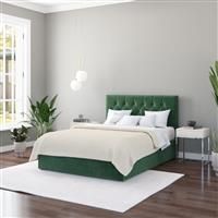 Aspire Olivier Double Velvet End Lift Ottoman Bed - Green