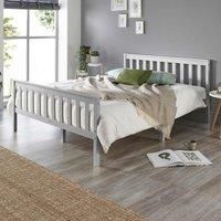 Clayton Wooden Bed Frame With Mattress Options (Buy & Save!) - Grey - Bed Frame Only