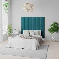 Aspire Easymount Wall Mounted Upholstered Panels Modular Diy Headboard In Plush Velvet Fabric Emerald (pack Of 4)