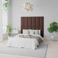 Aspire Easymount Wall Mounted Upholstered Panels Modular Diy Headboard In Yorkshire Knit Fabric Chocolate (pack Of 4)