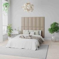 Aspire Easymount Wall Mounted Upholstered Panels Modular Diy Headboard In Eire Linen Fabric Natural (pack Of 4)