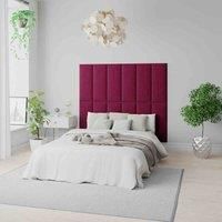 Aspire Easymount Wall Mounted Upholstered Panels Modular Diy Headboard In Plush Velvet Fabric Berry (pack Of 8)