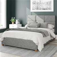 Aspire Beds Ottoman - 6 Square - Saxon Twill - Grey - 60