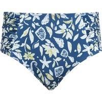 Weird Fish Fresco Recycled Polyester Printed Bikini Bottoms Ensign Blue Size 8