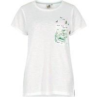 Weird Fish Wild Swimmers Organic Cotton T-Shirt White Size 16