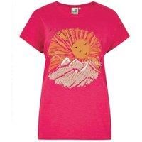 Weird Fish Sundown Organic Cotton Slub T-Shirt Hot Pink Size 8