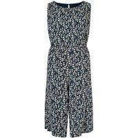 Weird Fish Roxi Eco Viscose Printed Culotte Jumpsuit Midnight Size 10