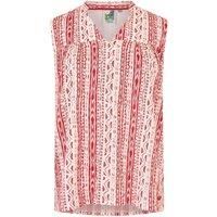 Weird Fish Atika Organic Cotton Cheesecloth Vest Rouge Size 10