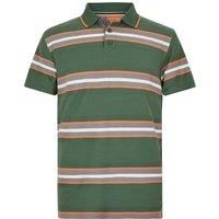 Weird Fish Dent Organic Cotton Stripe Polo Shirt Dusky Green Size XL