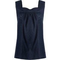 Weird Fish Chelle Organic Cotton Jersey Vest Navy Size 12