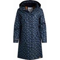 Weird Fish Sena Recycled Bird Print Waterproof Coat Dark Navy Size 10