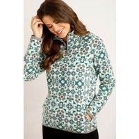 Weird Fish Reena 1/4 Zip Printed Micro Fleece Midnight Size 8