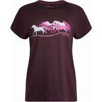 Weird Fish Gallopers Organic Cotton Horse Print T-Shirt Mulled Wine Size 22