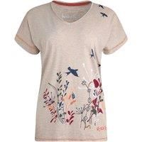 Weird Fish Swirling Swallows Organic Cotton Printed T-Shirt Sand Dune Size 8