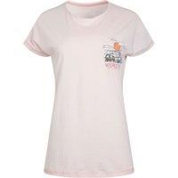 Weird Fish Happy Campers Organic Cotton Slub T-Shirt Pink Size 16