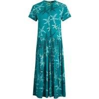 Weird Fish Naffisa Eco Viscose Printed Tea Dress Lagoon Blue Size 10