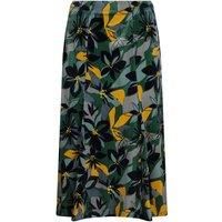 Weird Fish Kezia Eco Printed Velvet Godet Midi Skirt Ivy Size 10