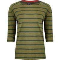 Weird Fish Rommie Organic Cotton Square Neck Stripe T-Shirt Olive Green Size 8