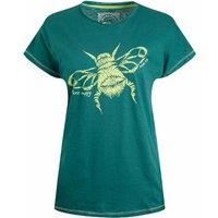 Weird Fish Fern Bee Organic Cotton Front Print Graphic T-Shirt Forest Green Size 22