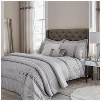 Catherine Lansfield Sequin Cluster Duvet Set Bedspread Curtains Pink Grey Blue