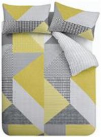 Catherine Lansfield Larsson Geo Easy Care Double Duvet Set Ochre