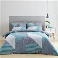 Catherine Lansfield Larsson Geo Easy Care Single Duvet Set Teal