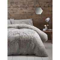 Catherine Lansfield Cuddly Duvet Cover Set Catherine Lansfield Colour: Silver, Size: Kingsize  - Size: 240cm H X 260cm W