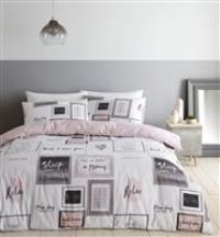 Catherine Lansfield Sleep Dreams Easy Care Double Duvet Set Blush