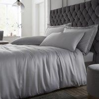 Catherine Lansfield Silky Soft Satin Double Duvet Set Silver