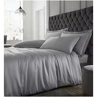 Catherine Lansfield Silky Soft Satin Super King Duvet Set Silver