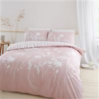 Catherine Lansfield Bedding Meadowsweet Floral Double Duvet Cover Set with Pillowcase Blush Pink