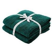 Catherine Lansfield Bathroom Anti-Bacterial Cotton Bath Sheet Pair Sage