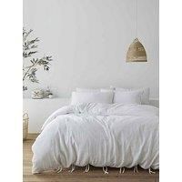 Pineapple Elephant Afra Cotton Muslin King Duvet Set White