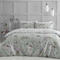 Catherine Lansfield Bedding Songbird Single Duvet Cover Set with Pillowcase Sage Green