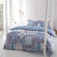 Catherine Lansfield Boho Patchwork Duvet Set Blue - Db