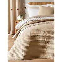 Bianca Fine Linens Bedroom Quilted Lines 220x230cm Bedspread Natural