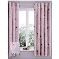 Catherine Lansfield Dancing Fairies 66x72 Inch Fully Reversible Lined Two Curtain Panels Pink