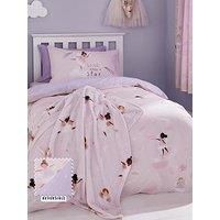 Catherine Lansfield Dancing Fairies Reversible Single Duvet Cover Set with Pillowcase Pink