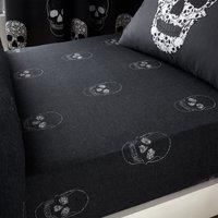 Catherine Lansfield Skulls Double Fitted Sheet Grey