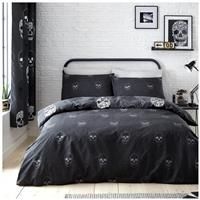 Catherine Lansfield Skulls Duvet Cover Set - Grey