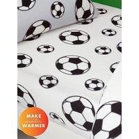 Catherine Lansfield Cosy Football Fleece Junior Fitted Sheet White