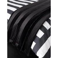 Style Sisters Velvet Stripe 240x260cm Bedspread Throw Black