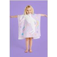 Catherine Lansfield Kids Unicorn Hooded Towel Poncho 60x120cm Lilac