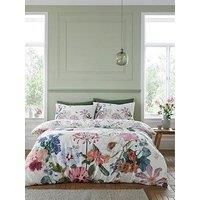 RHS Exotic Garden 100% Cotton 200TC Reversible Duvet Cover Bedding Set White